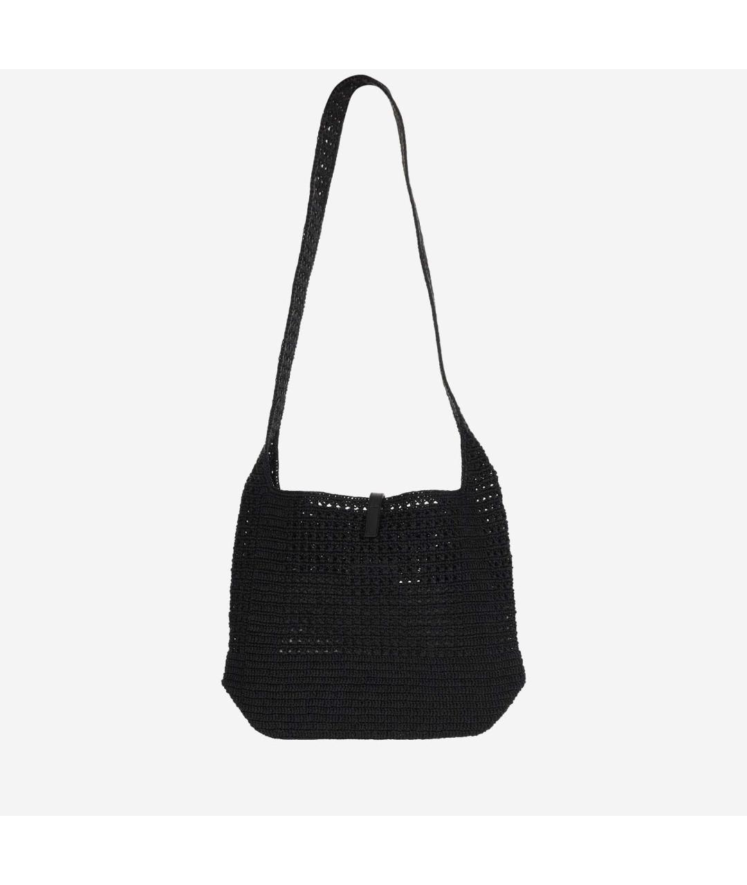 SAINT LAURENT Черная пелетеная сумка на плечо, фото 3