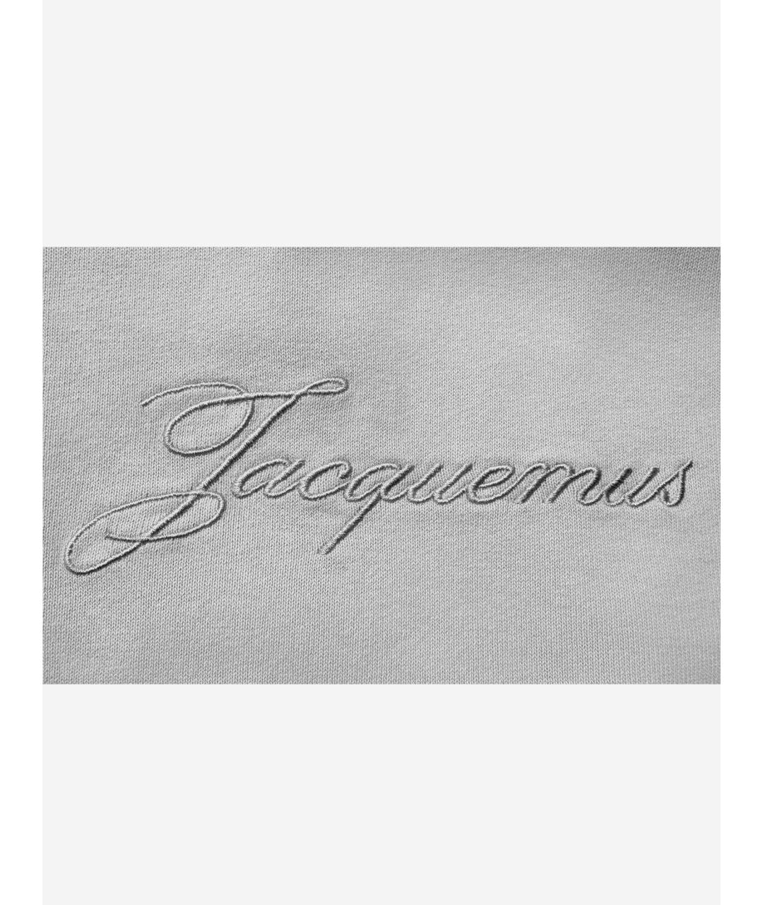 JACQUEMUS Серая хлопковая футболка, фото 3