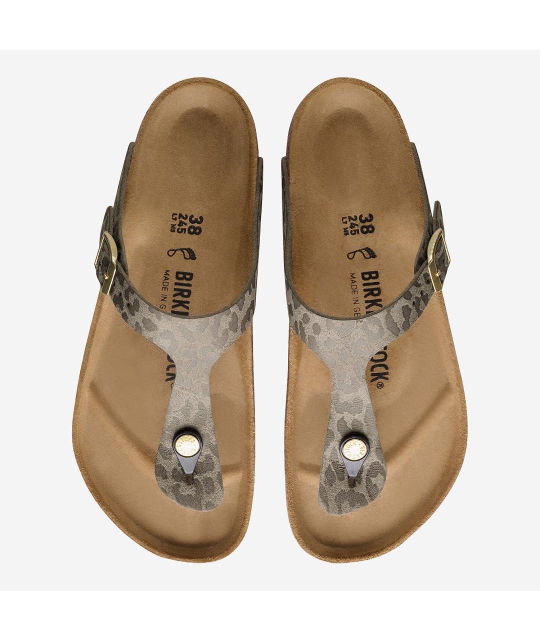 BIRKENSTOCK Бежевые кожаные босоножки, фото 2