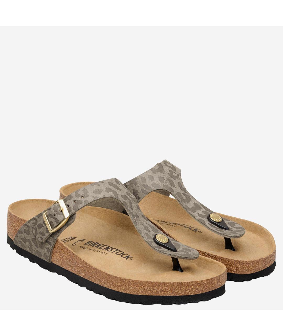 BIRKENSTOCK Бежевые кожаные босоножки, фото 3