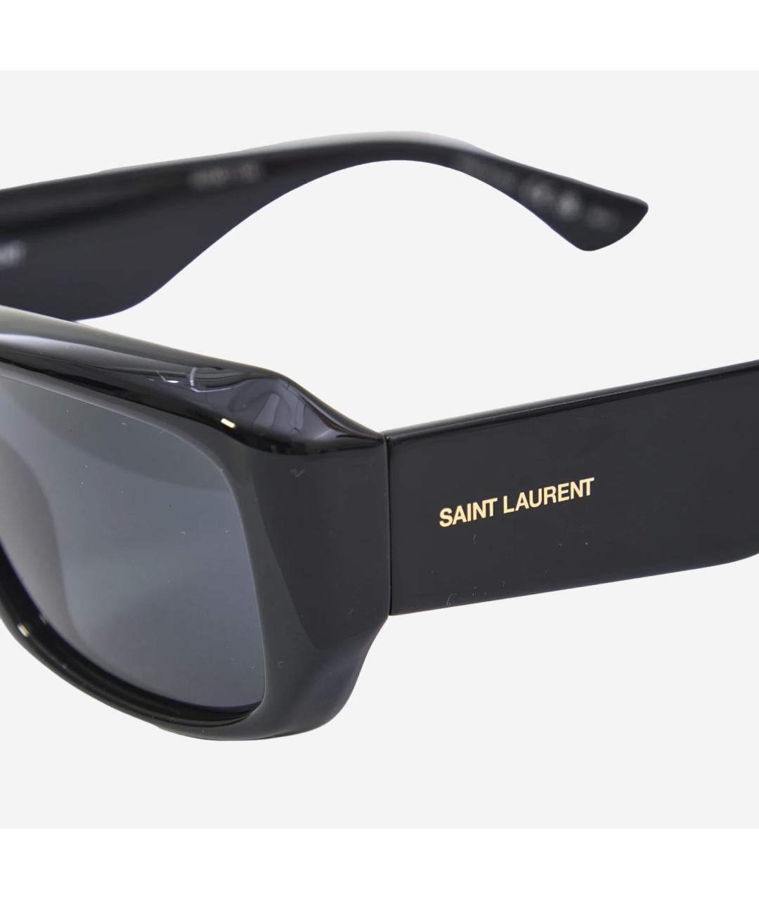 SAINT LAURENT Черные пластиковые солнцезащитные очки, фото 3