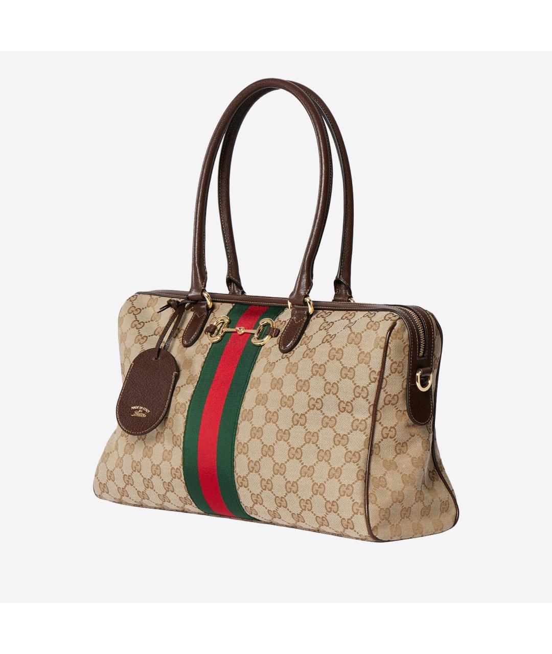 GUCCI Бежевая тканевая сумка через плечо, фото 2
