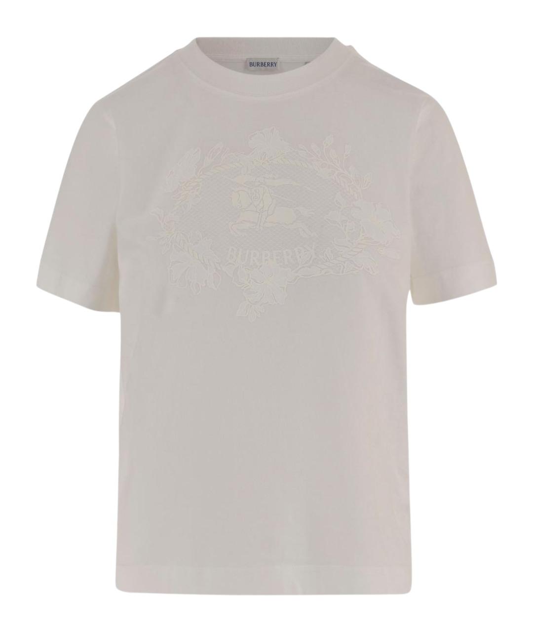 BURBERRY Бежевая хлопковая футболка, фото 1