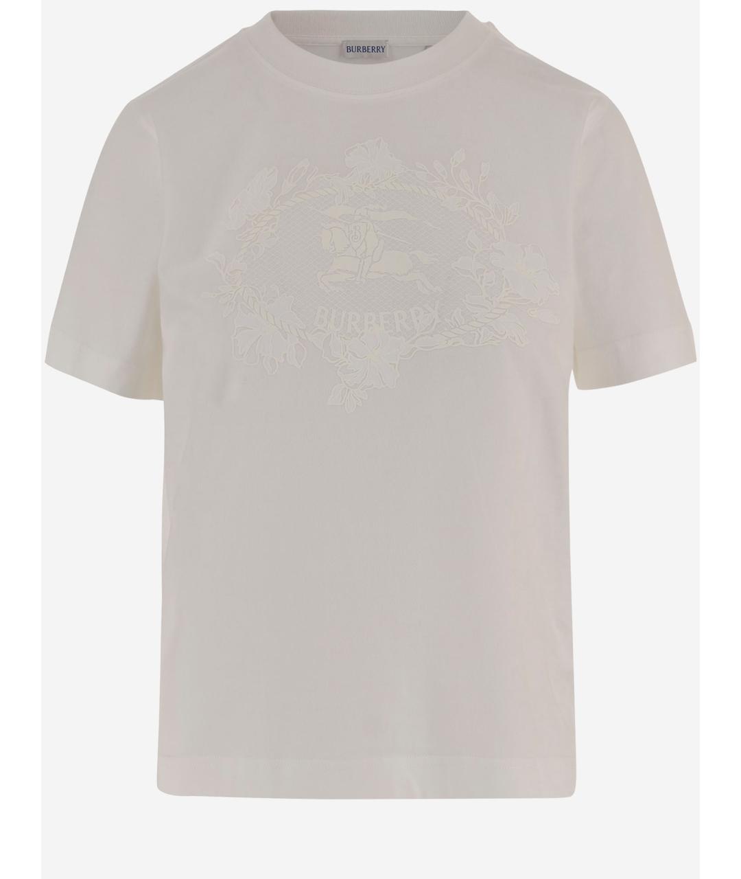 BURBERRY Бежевая хлопковая футболка, фото 4