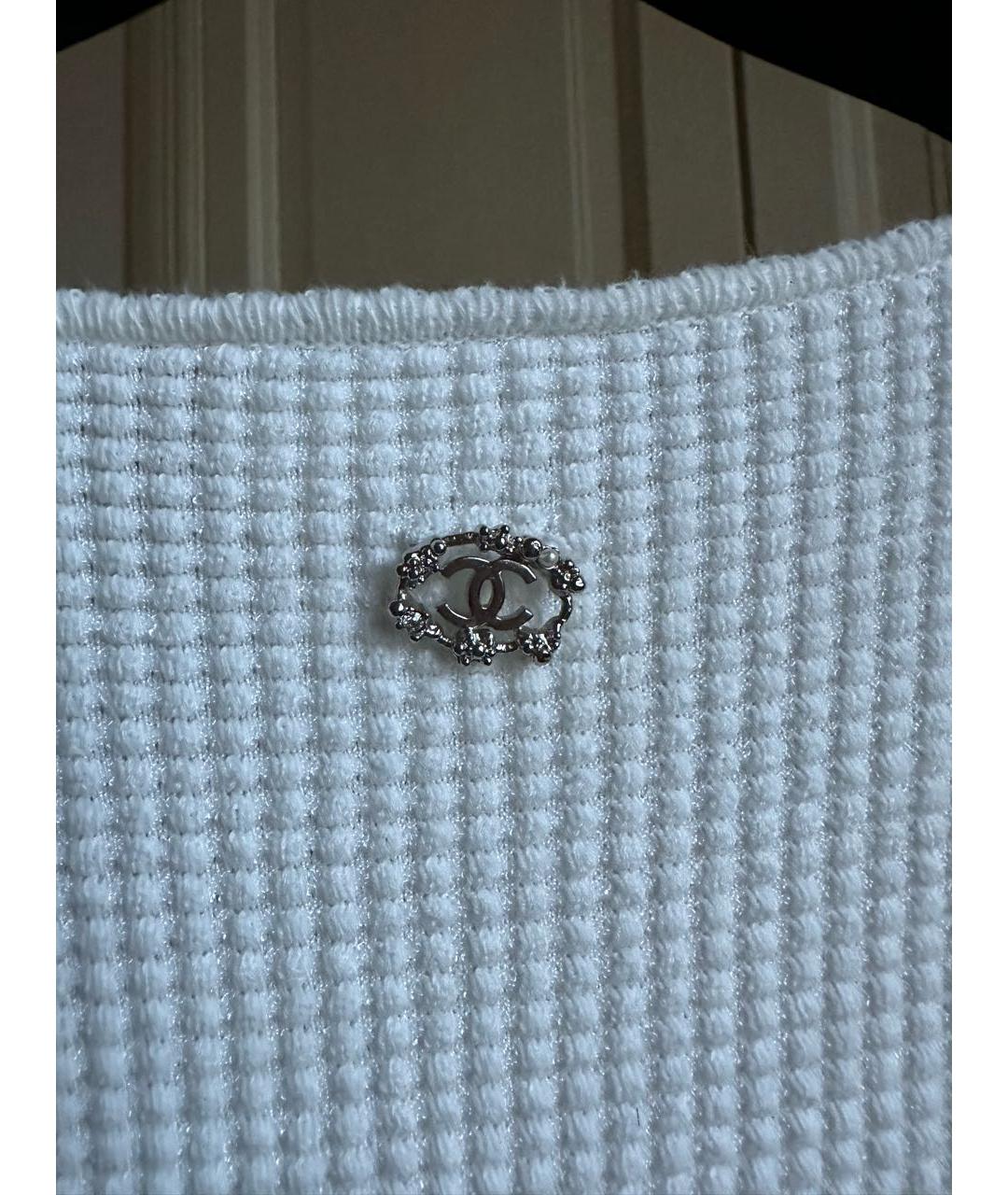 CHANEL Белая хлопковая футболка, фото 4