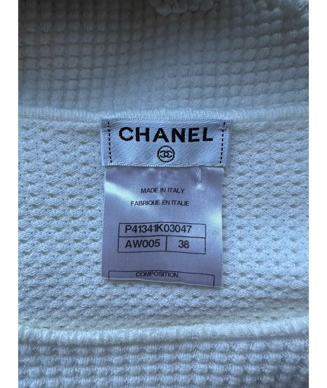 CHANEL Белая хлопковая футболка, фото 3