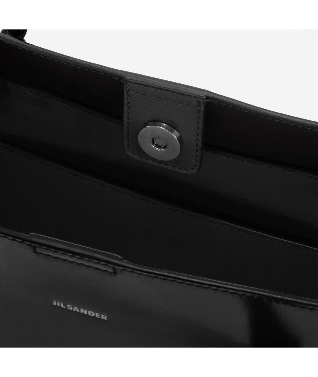JIL SANDER Черная кожаная сумка тоут, фото 5