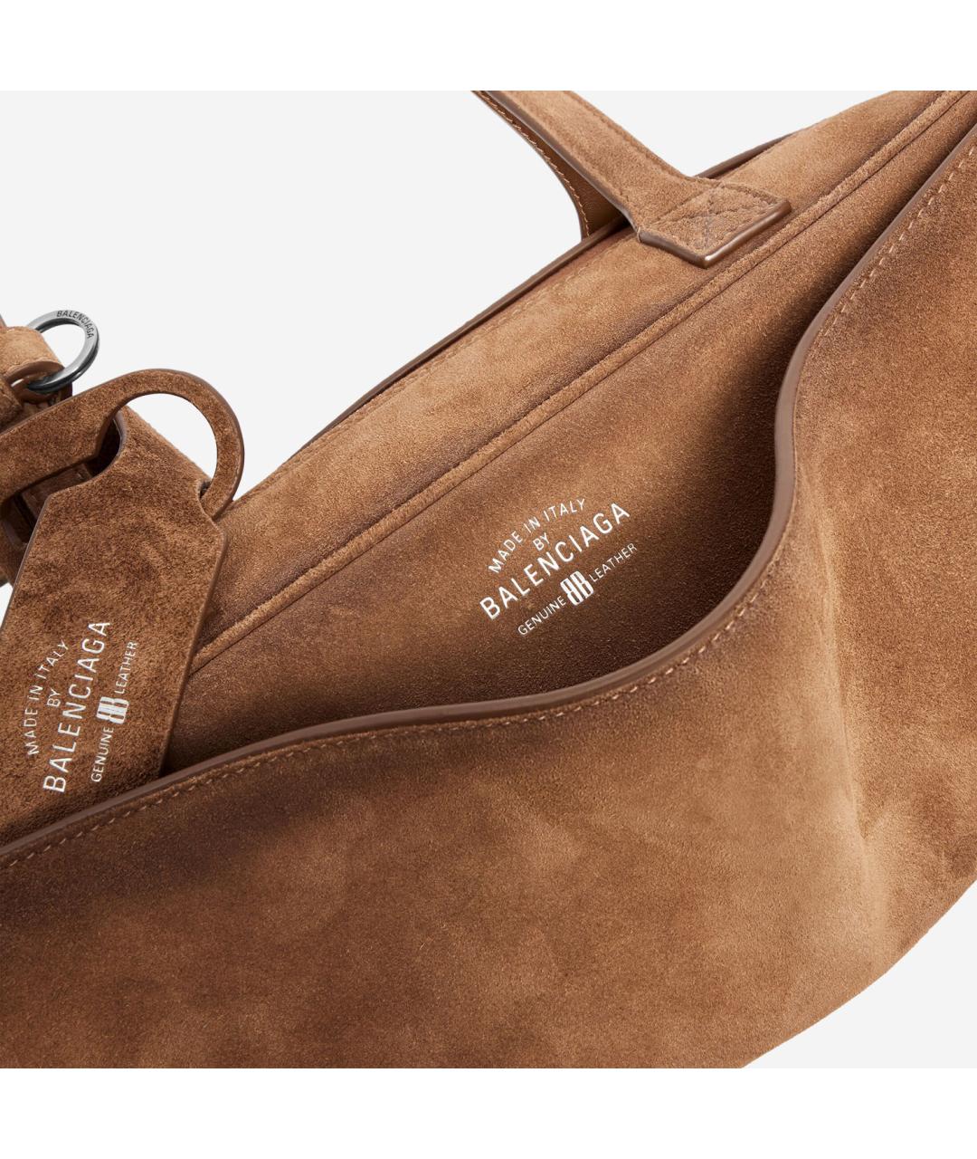 BALENCIAGA Коричневая замшевая сумка через плечо, фото 4