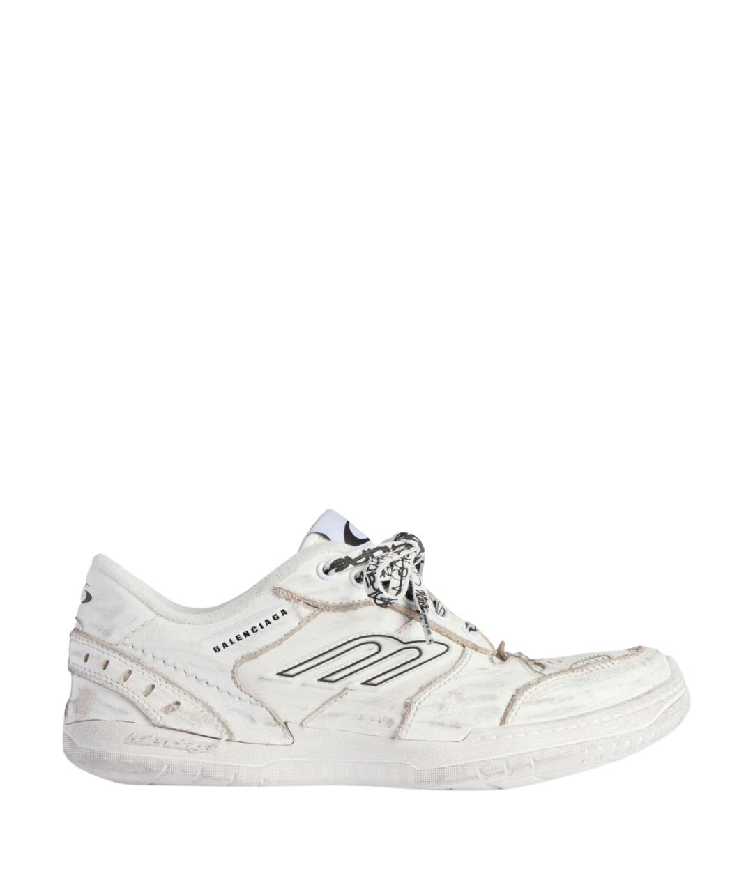 BALENCIAGA Белые кожаные кроссовки, фото 1