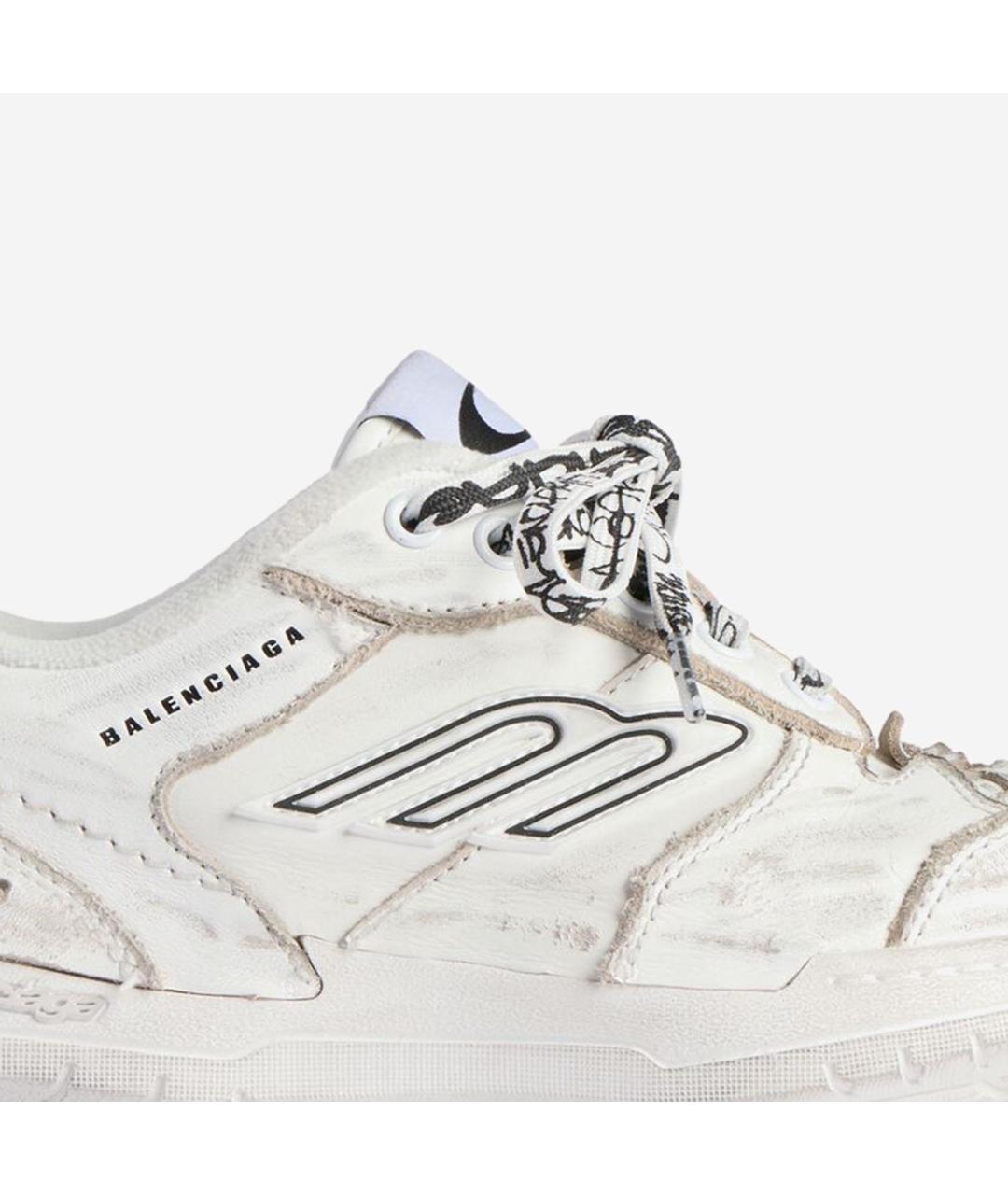 BALENCIAGA Белые кожаные кроссовки, фото 5