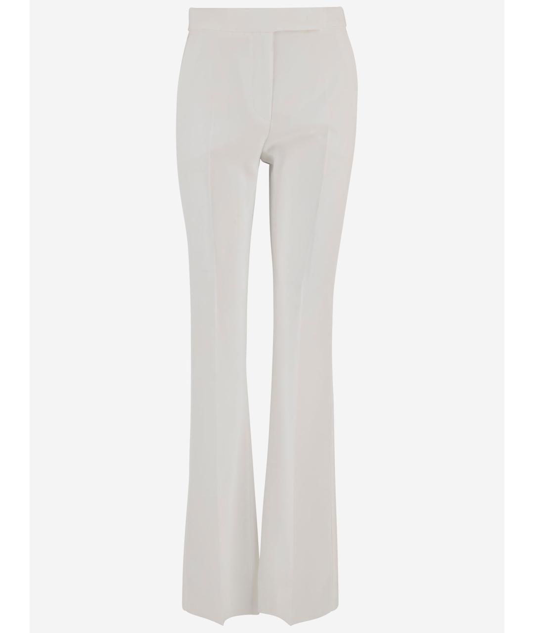 MAX MARA Белые хлопковые прямые брюки, фото 1