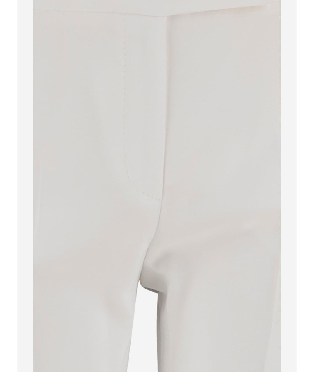 MAX MARA Белые хлопковые прямые брюки, фото 3
