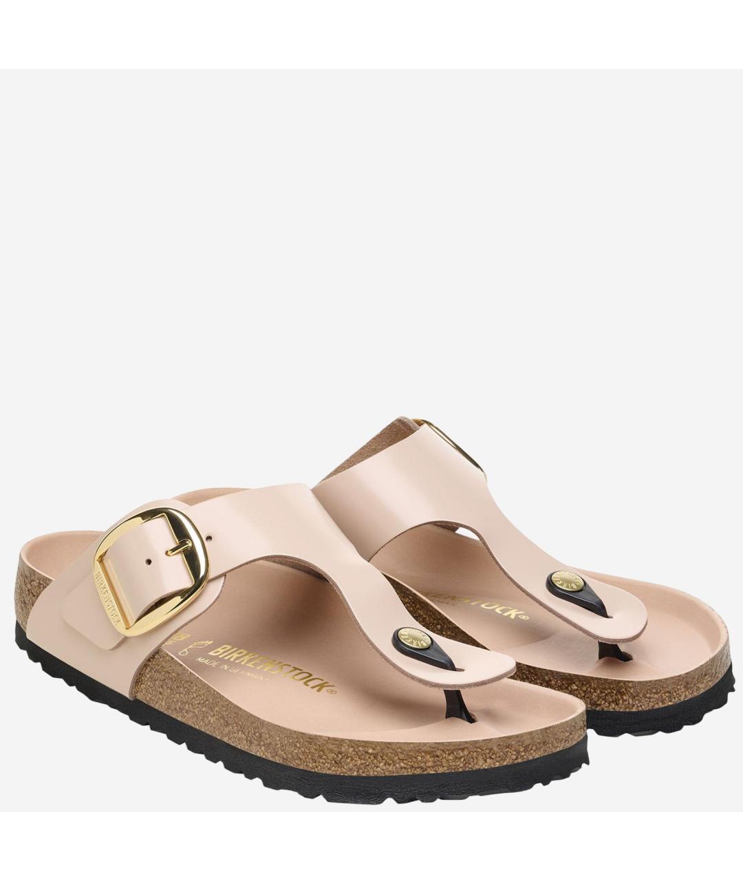 BIRKENSTOCK Бежевые кожаные босоножки, фото 3