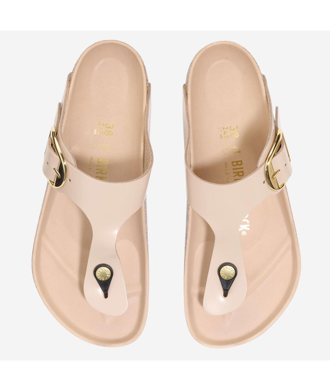 BIRKENSTOCK Бежевые кожаные босоножки, фото 2