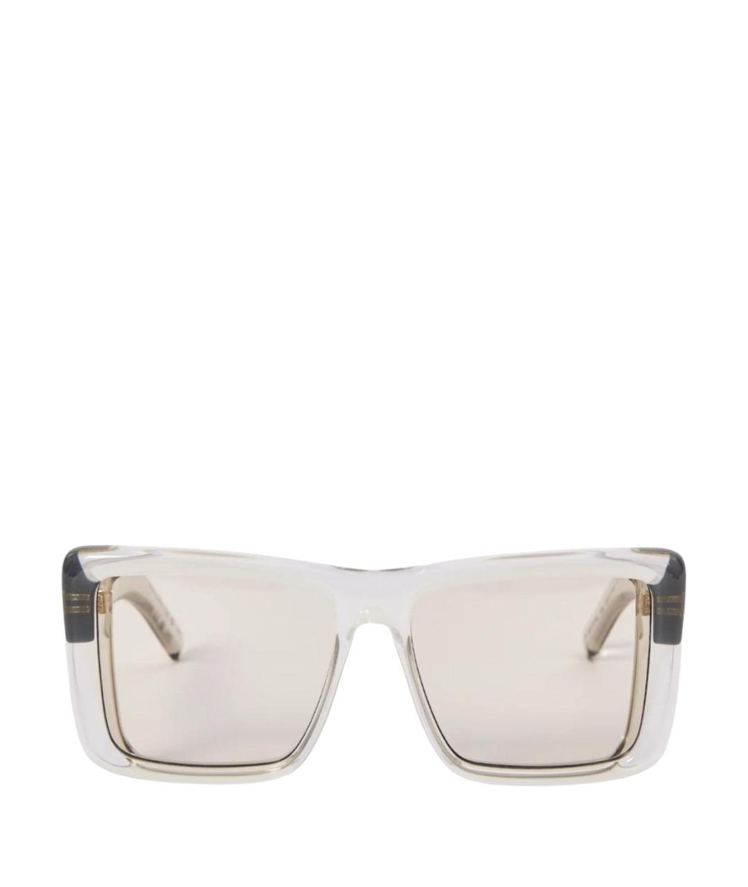 SAINT LAURENT Бежевые пластиковые солнцезащитные очки, фото 1