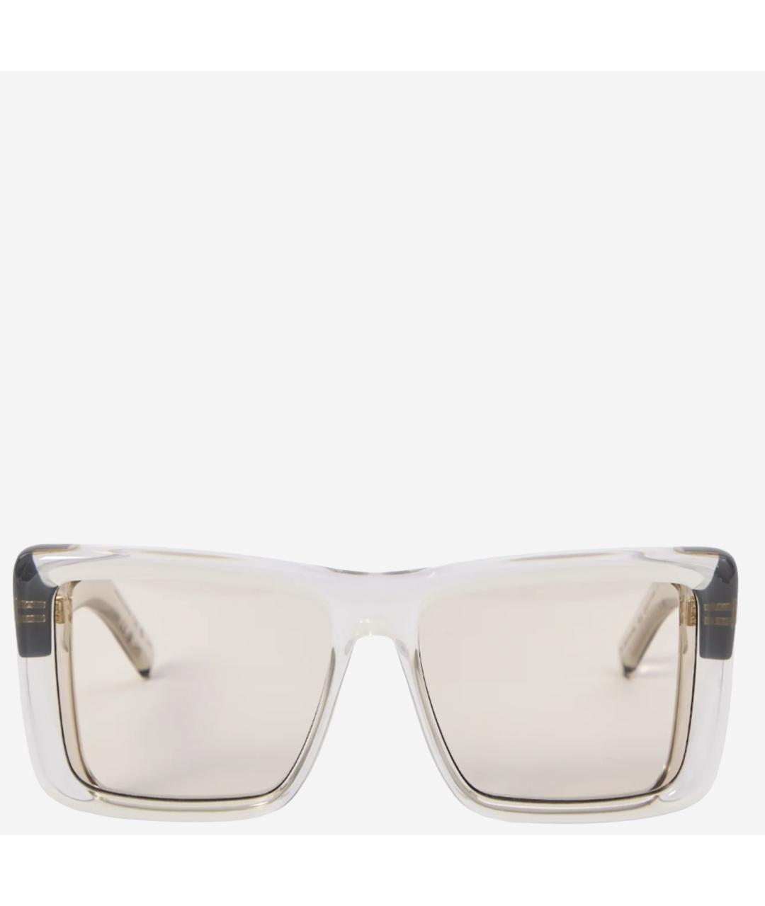 SAINT LAURENT Бежевые пластиковые солнцезащитные очки, фото 4