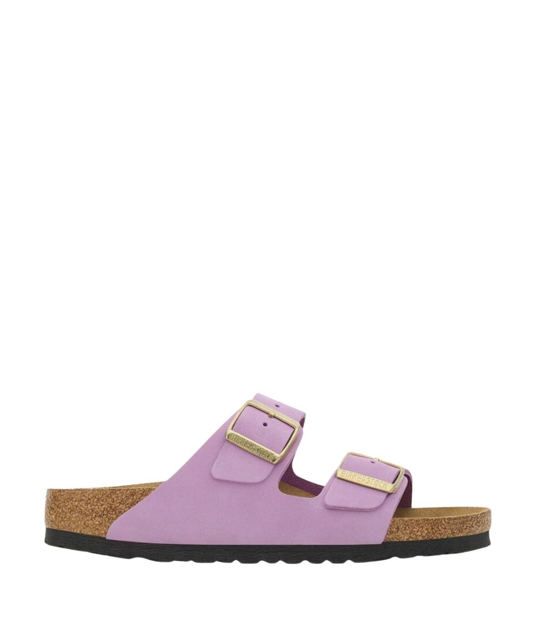 BIRKENSTOCK Фиолетовые замшевые сандалии, фото 1