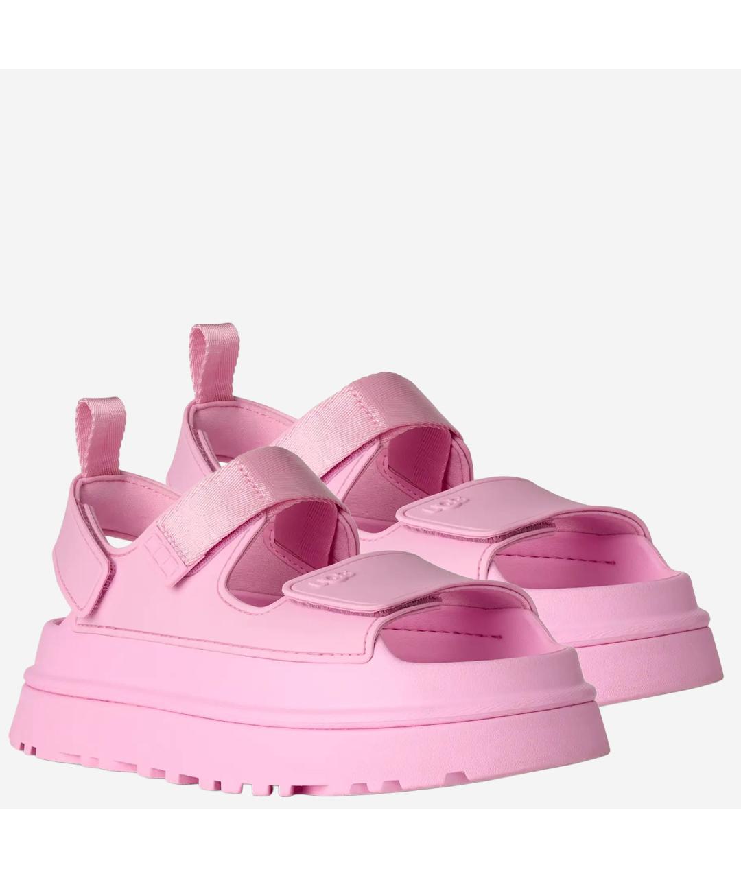 UGG AUSTRALIA Розовые босоножки из искусственной кожи, фото 2