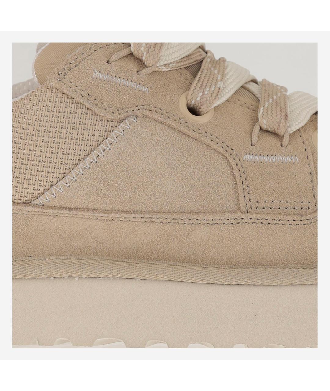 UGG AUSTRALIA Бежевые замшевые низкие кроссовки / кеды, фото 5