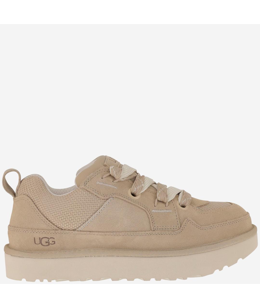UGG AUSTRALIA Бежевые замшевые низкие кроссовки / кеды, фото 6