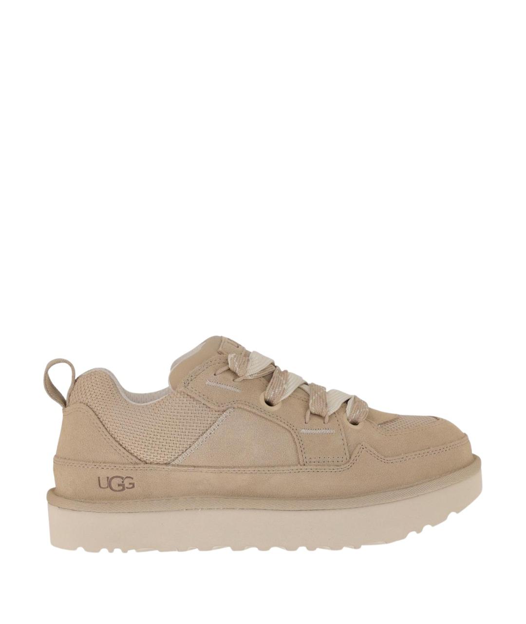 UGG AUSTRALIA Бежевые замшевые низкие кроссовки / кеды, фото 1