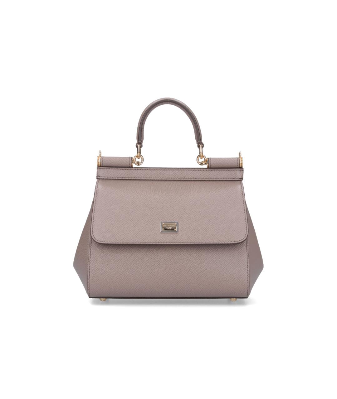 DOLCE&GABBANA Бежевая кожаная сумка тоут, фото 6