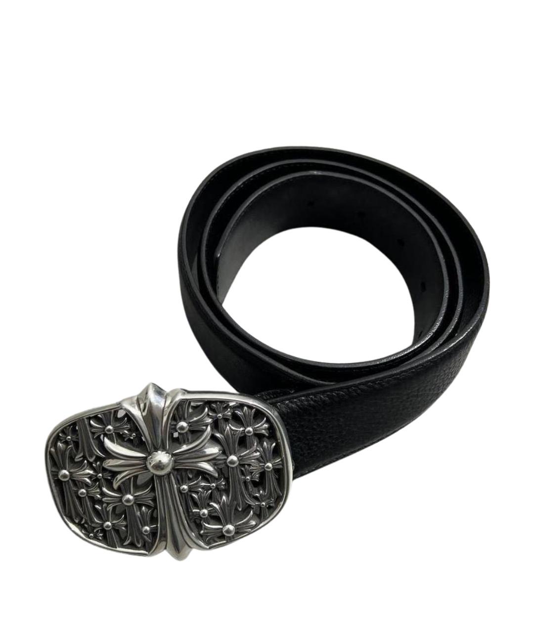 CHROME HEARTS Черный кожаный ремень, фото 1