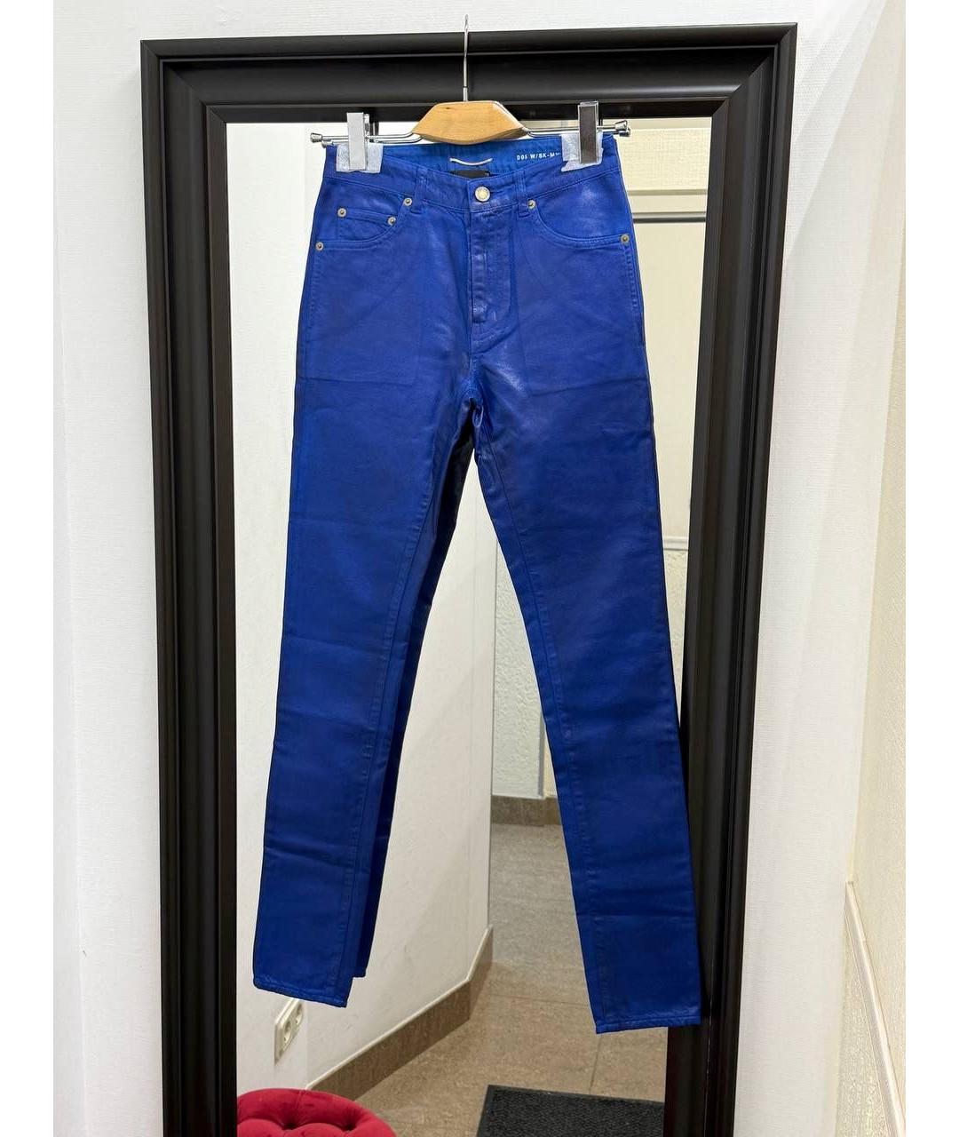 SAINT LAURENT Синие брюки узкие, фото 2