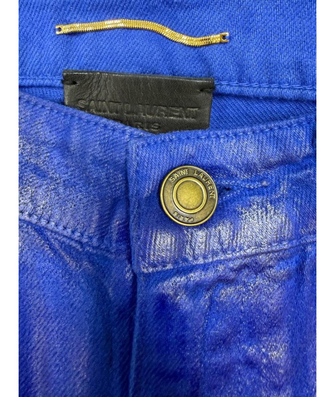 SAINT LAURENT Синие брюки узкие, фото 4