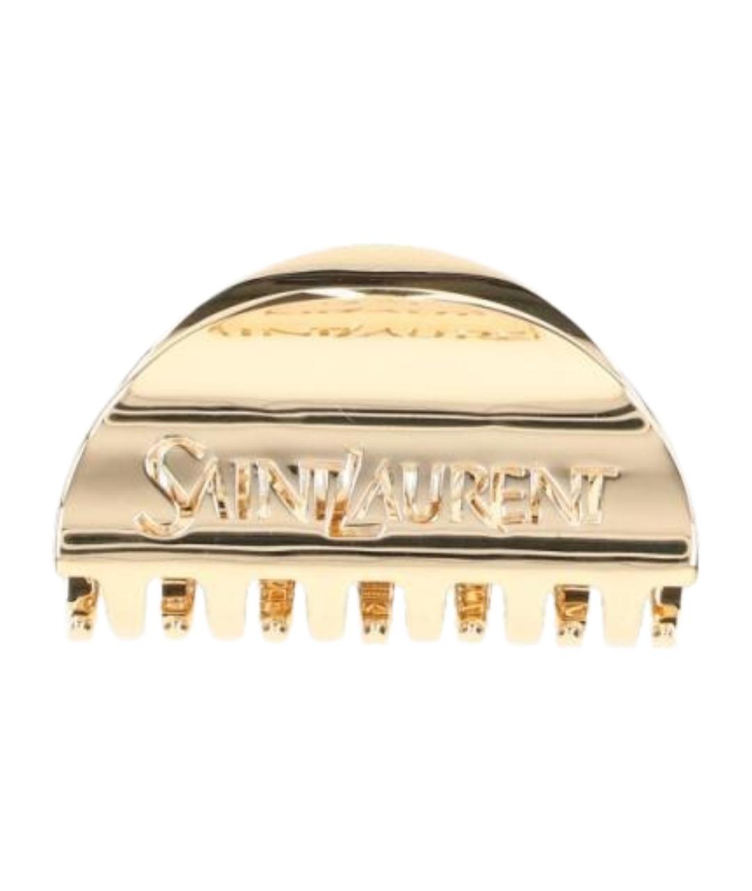 SAINT LAURENT Золотая заколка, фото 1