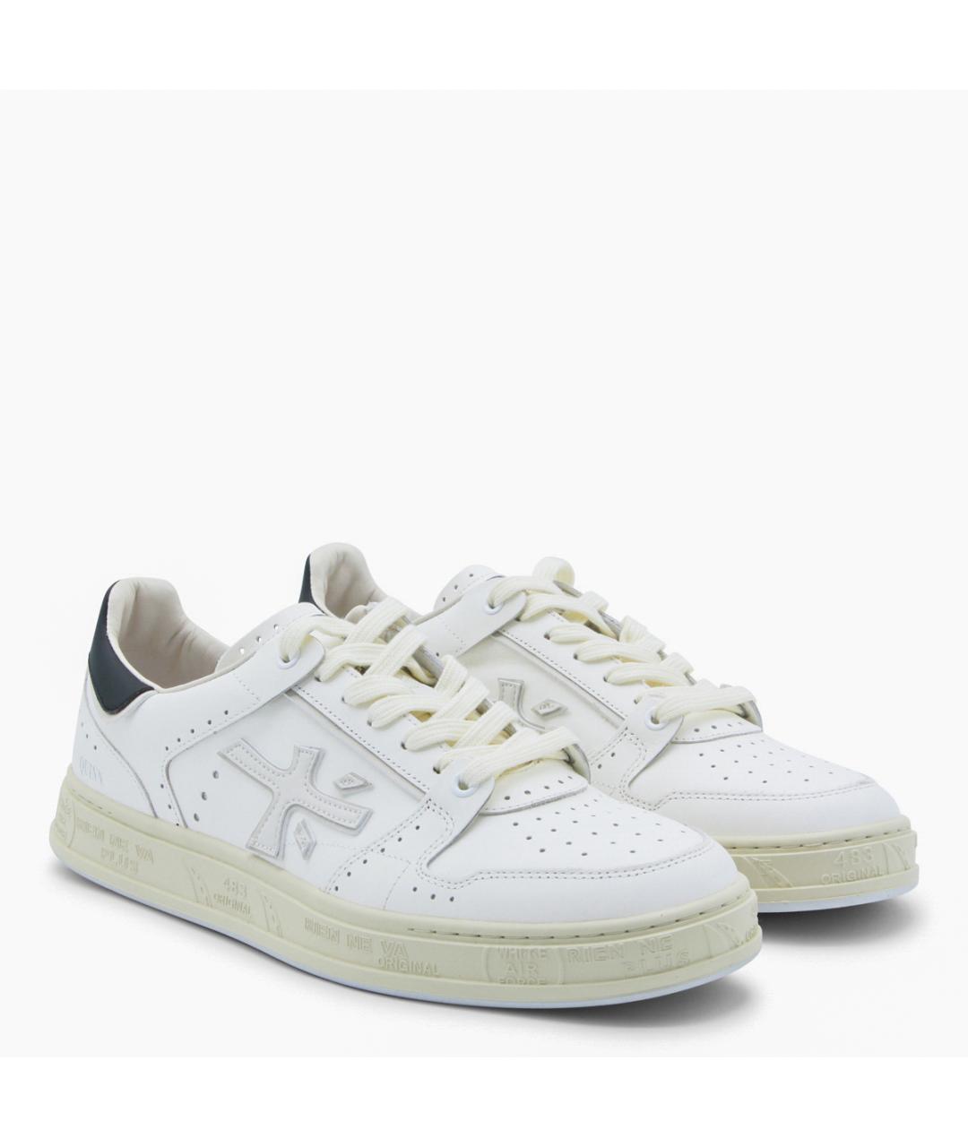 PREMIATA Белые кожаные низкие кроссовки / кеды, фото 2