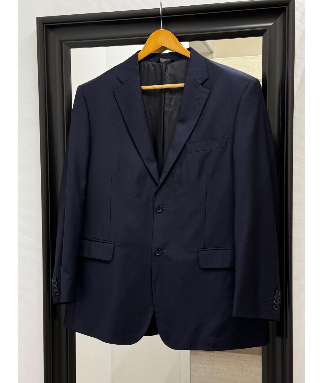 ZEGNA Синий шерстяной пиджак, фото 10