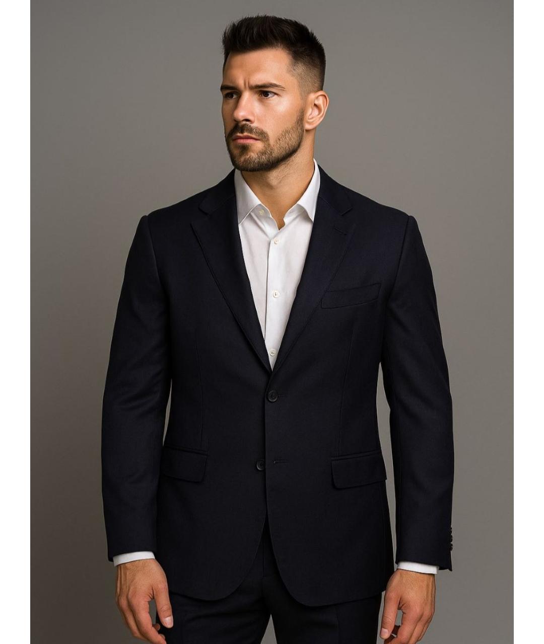 ZEGNA Синий шерстяной пиджак, фото 9