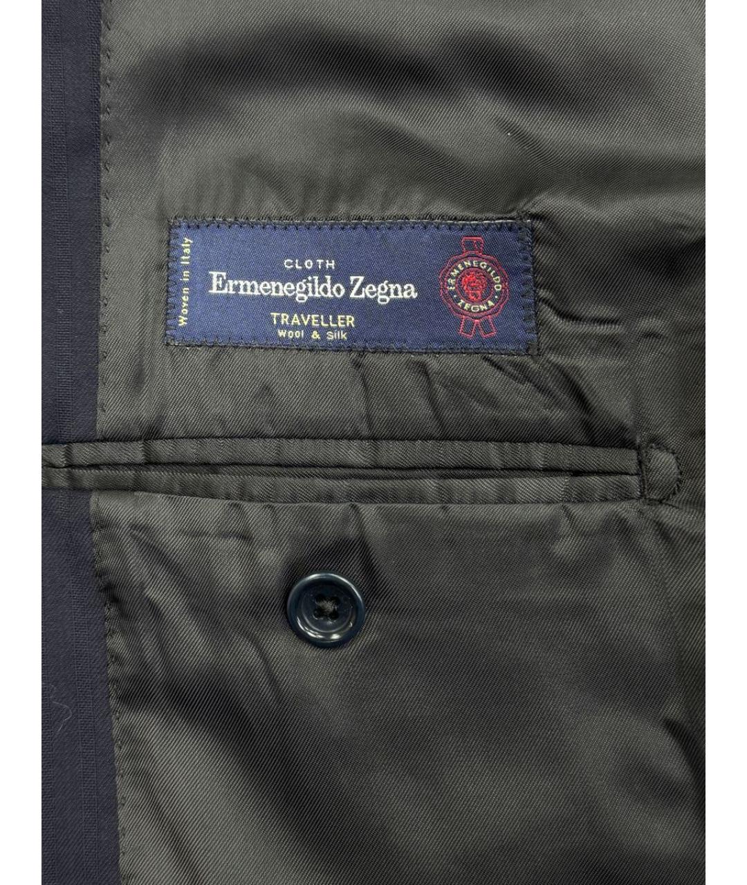 ZEGNA Синий шерстяной пиджак, фото 5