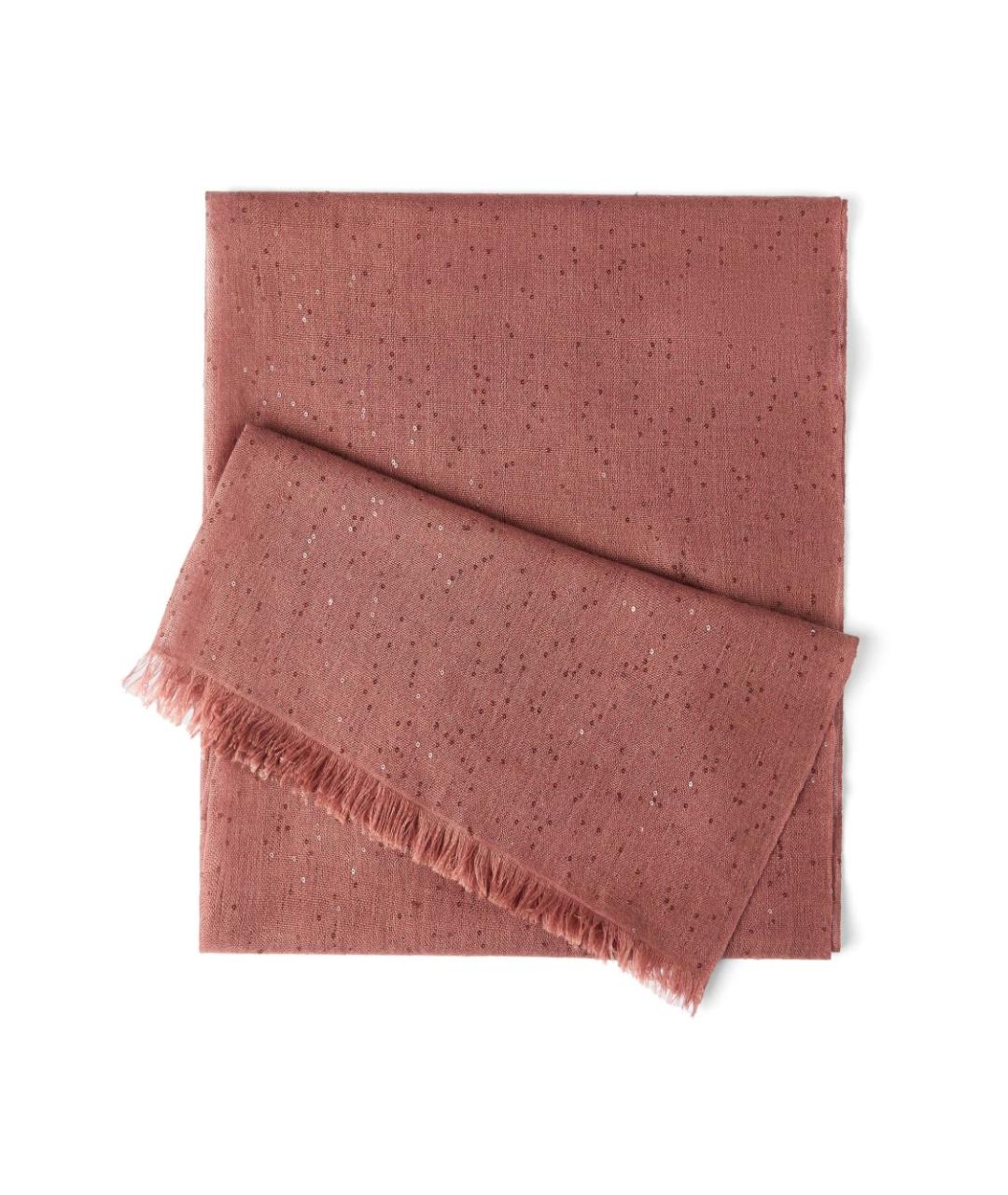 BRUNELLO CUCINELLI Розовый кашемировый шарф, фото 1