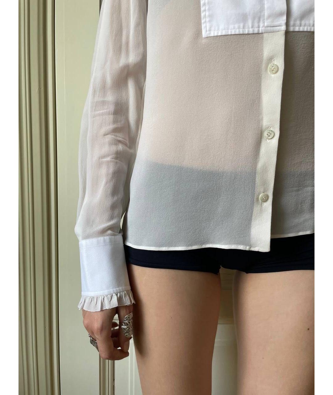 DOLCE&GABBANA Белая шелковая рубашка, фото 7