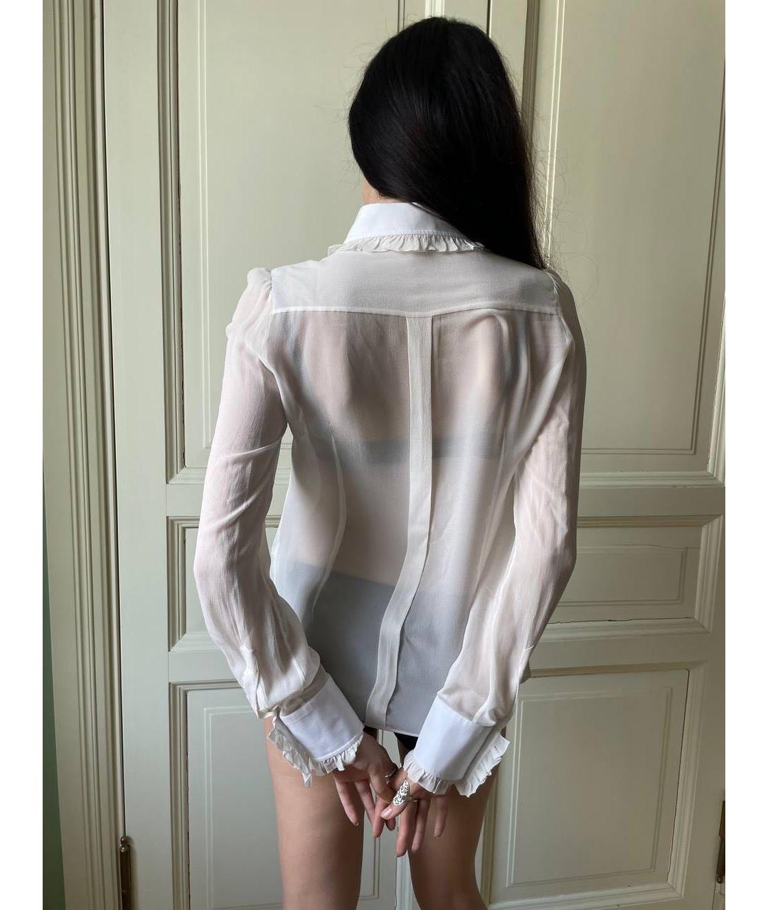 DOLCE&GABBANA Белая шелковая рубашка, фото 6