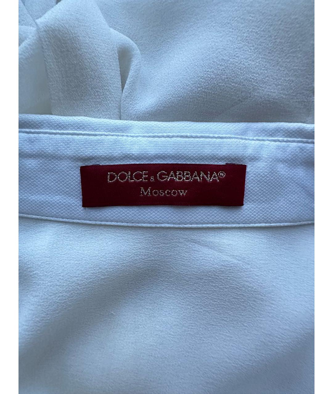 DOLCE&GABBANA Белая шелковая рубашка, фото 3