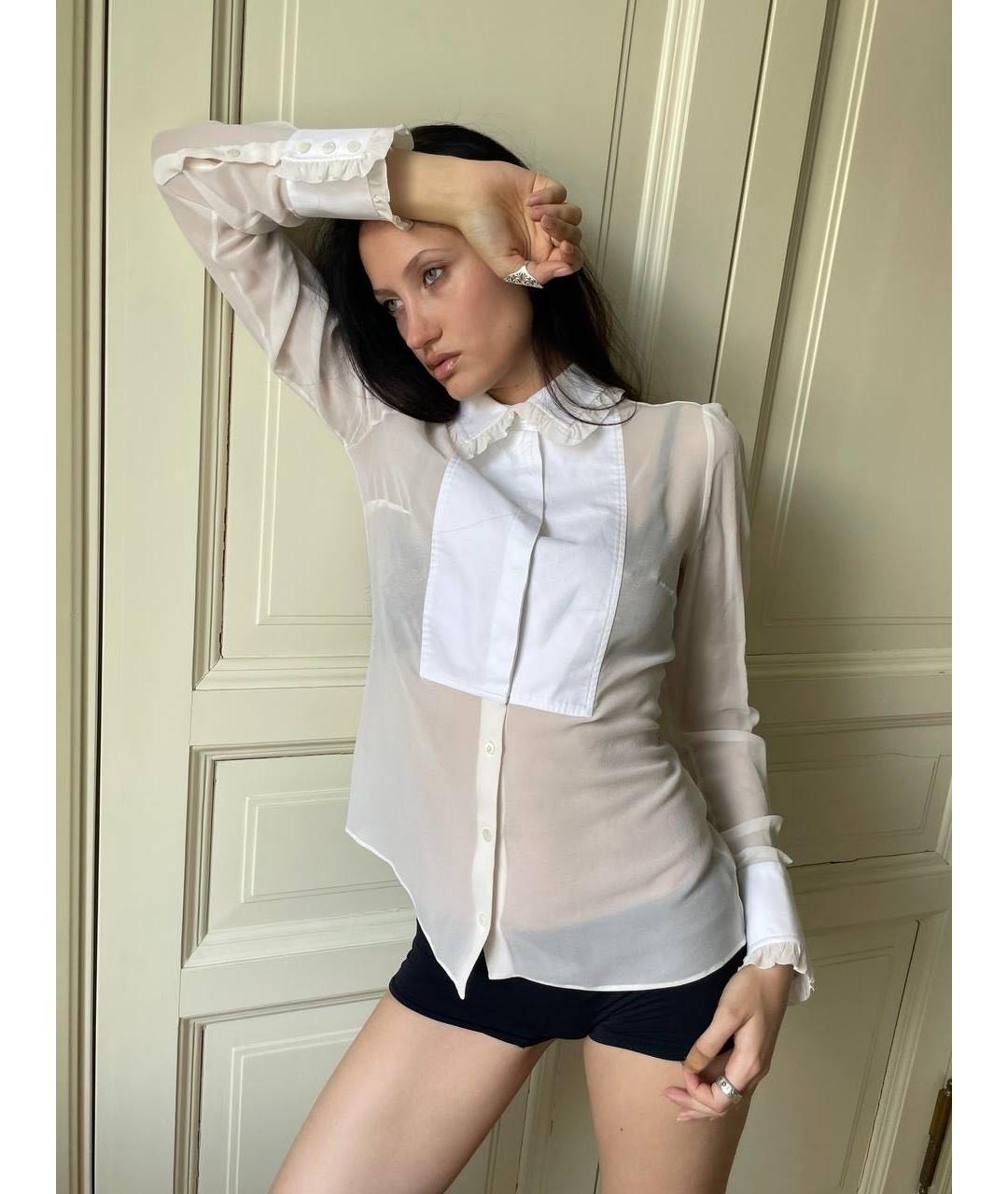 DOLCE&GABBANA Белая шелковая рубашка, фото 8