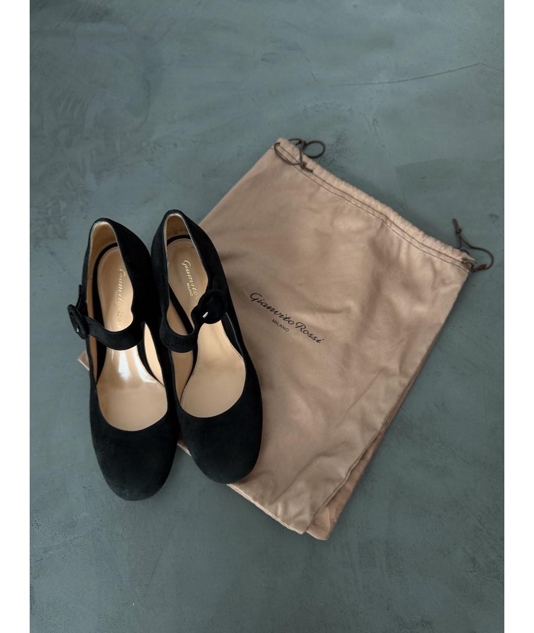 GIANVITO ROSSI Черные замшевые туфли, фото 6