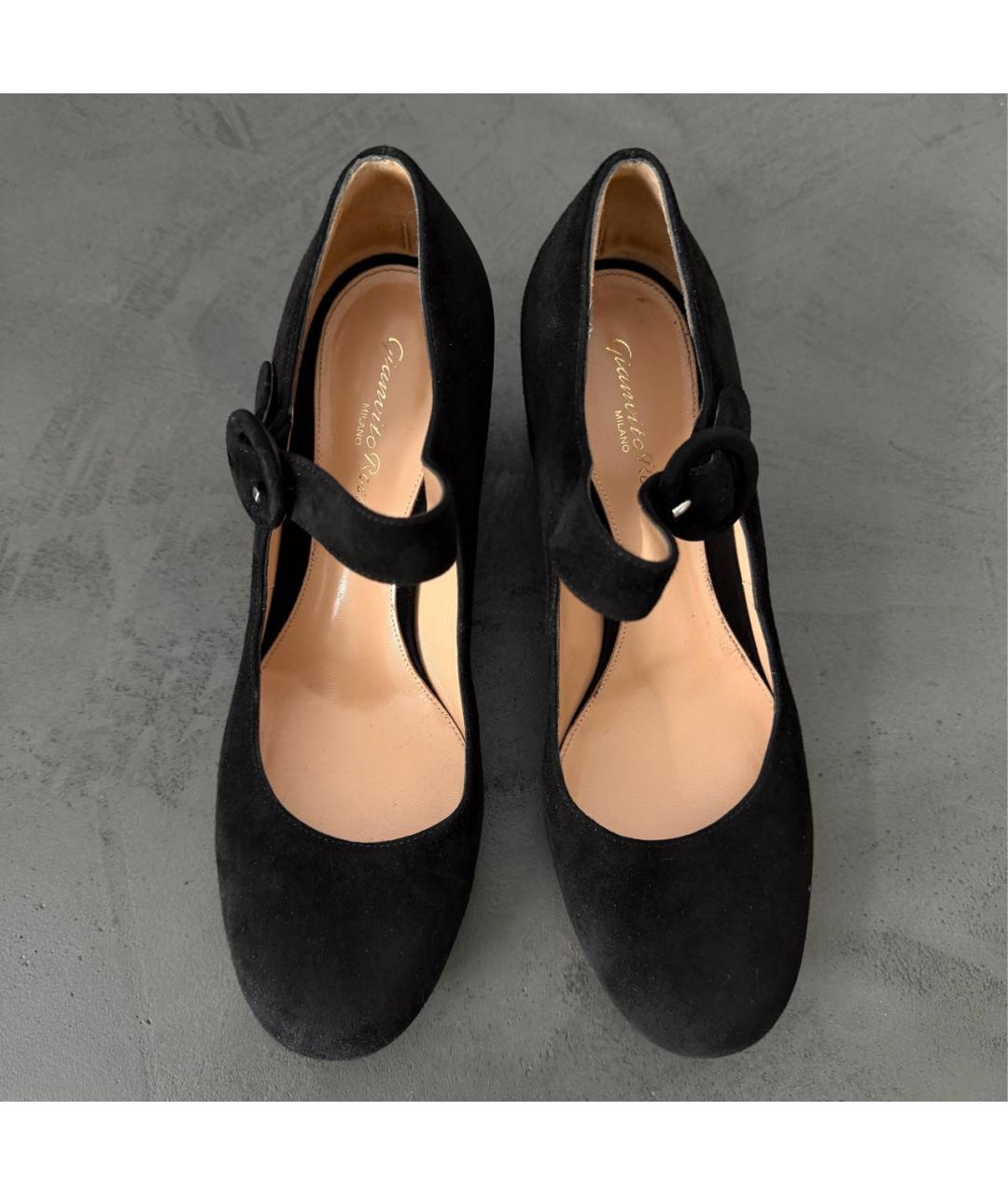 GIANVITO ROSSI Черные замшевые туфли, фото 4