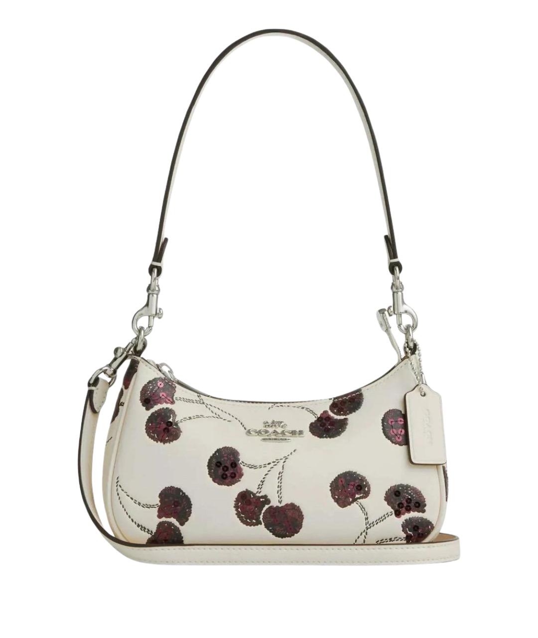 COACH Белая кожаная сумка через плечо, фото 1