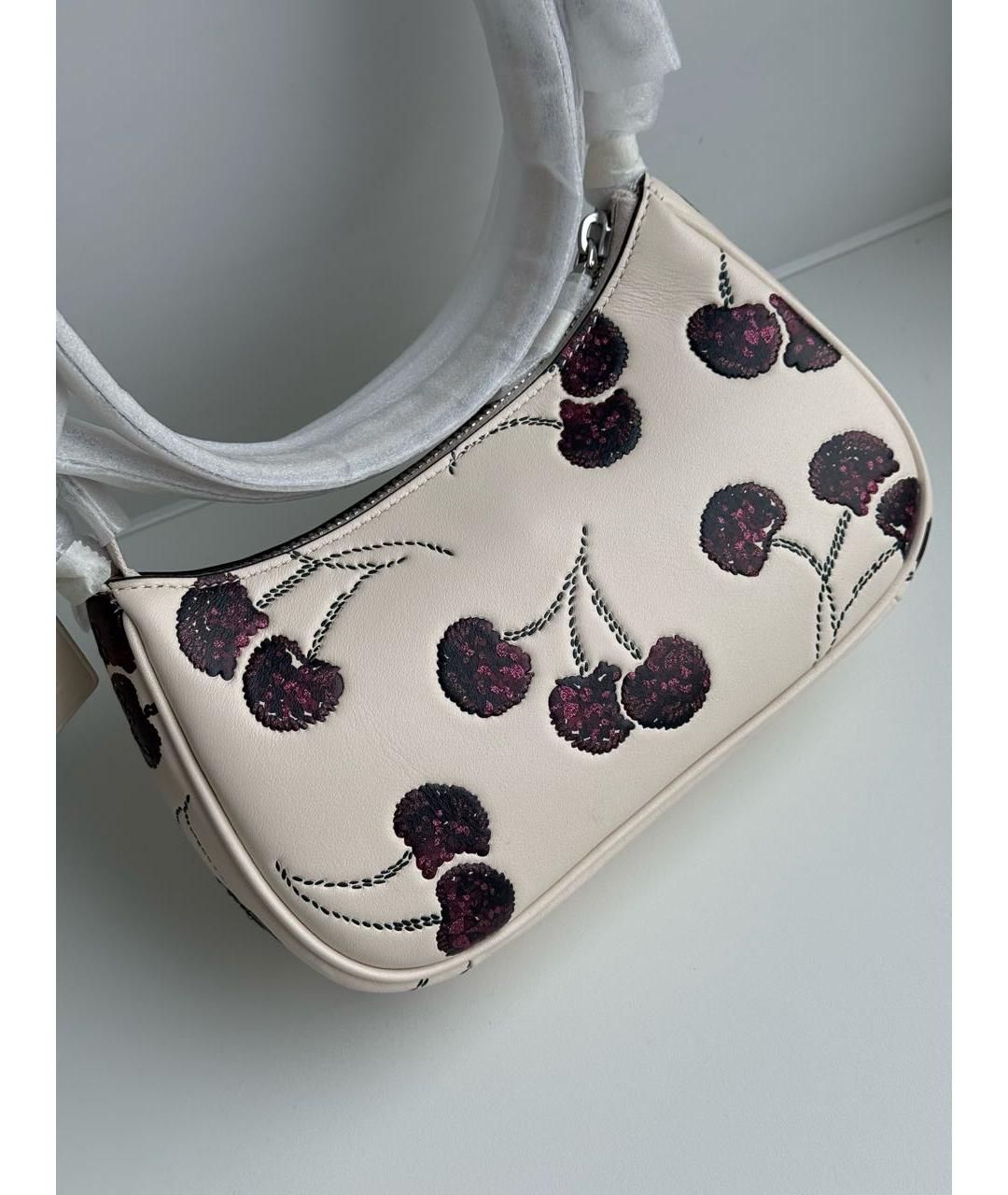 COACH Белая кожаная сумка через плечо, фото 3