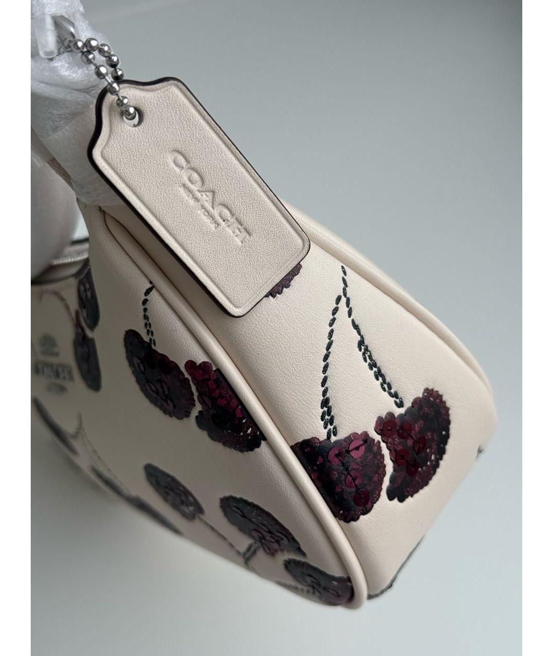 COACH Белая кожаная сумка через плечо, фото 6