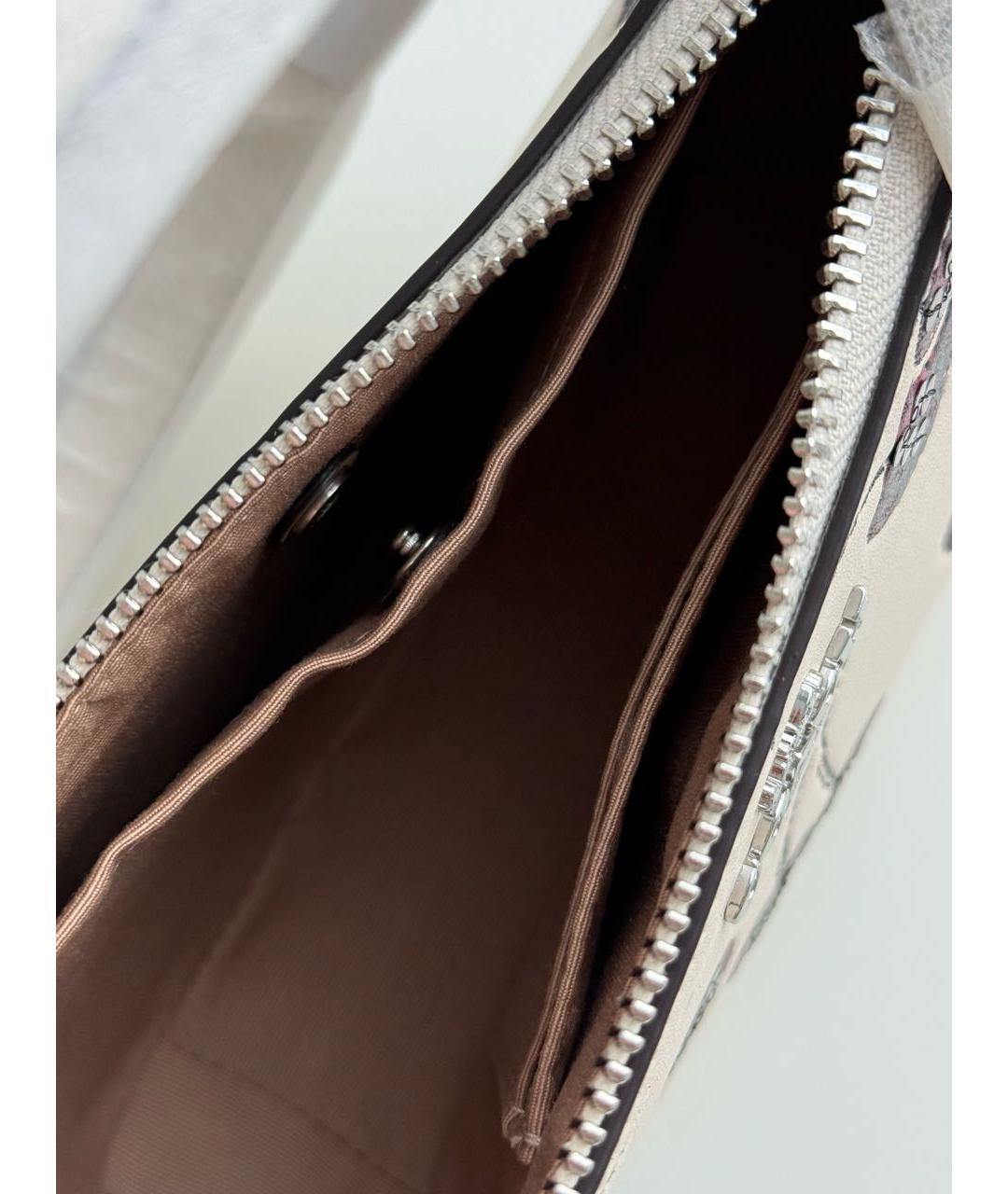 COACH Белая кожаная сумка через плечо, фото 4