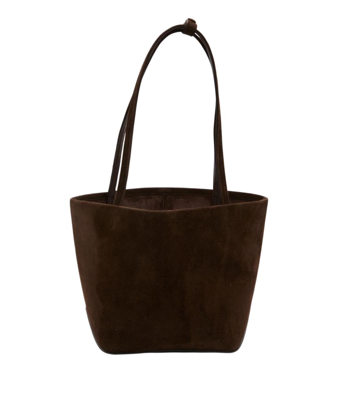 THE ROW Коричневая замшевая сумка тоут, фото 1