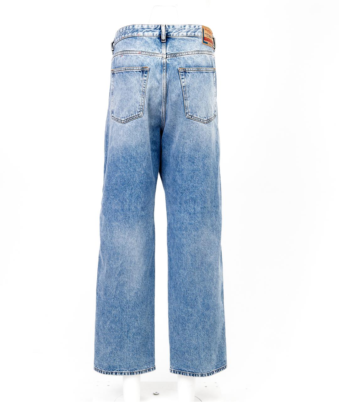 DIESEL Голубые хлопковые прямые джинсы, фото 2