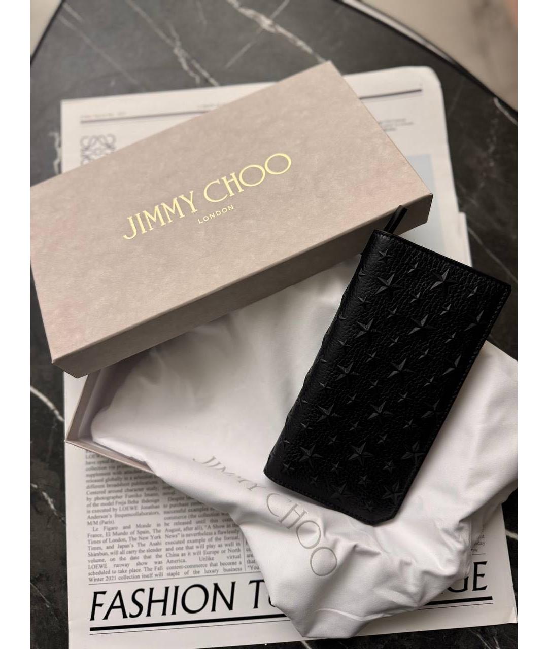 JIMMY CHOO Черный кожаный кошелек, фото 2