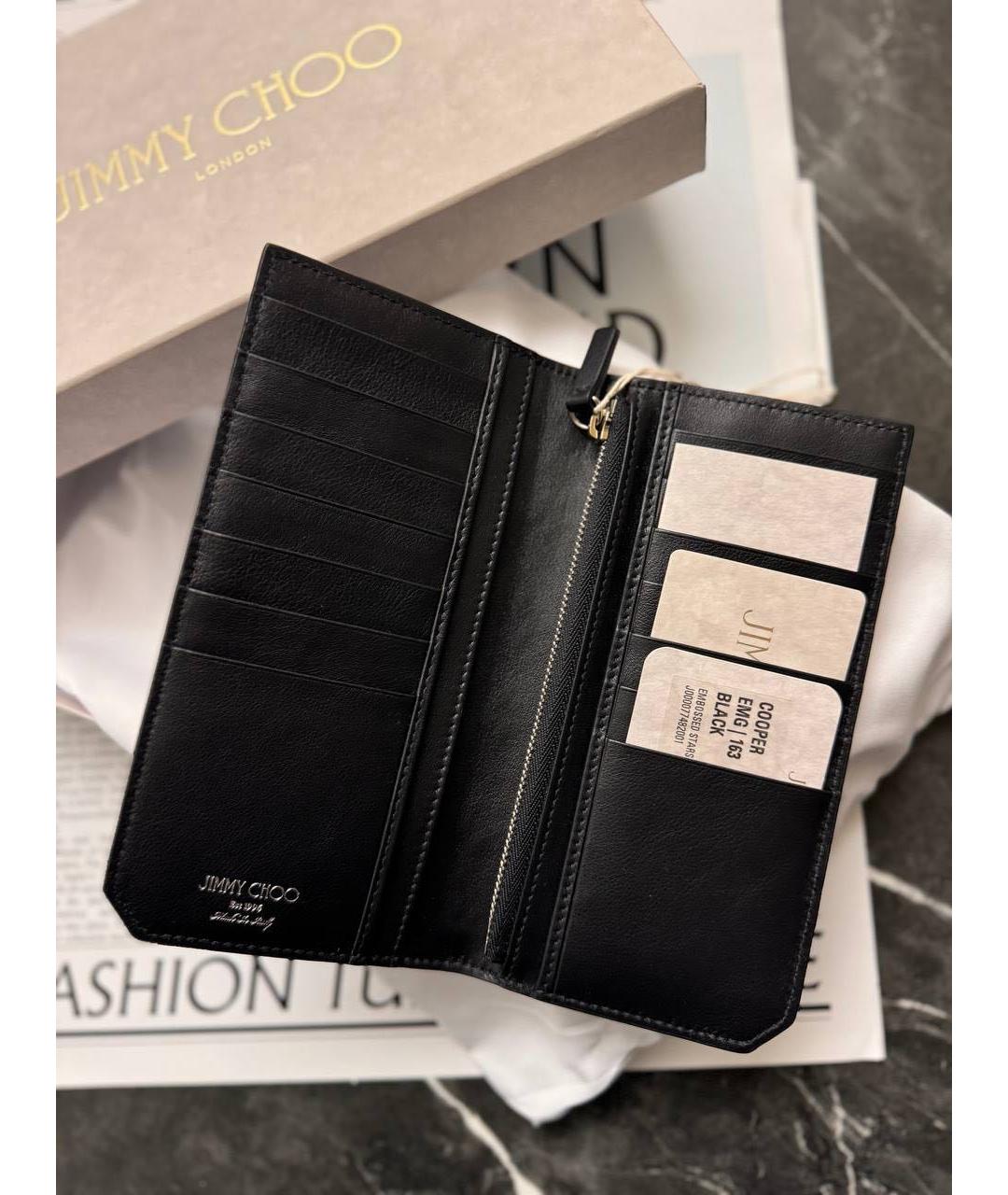 JIMMY CHOO Черный кожаный кошелек, фото 3