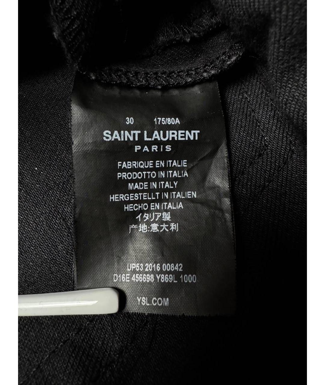 SAINT LAURENT Черные хлопковые джинсы скинни, фото 6